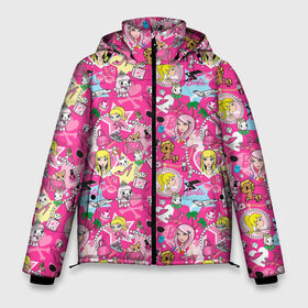 Мужская зимняя куртка 3D с принтом Barbie and Tokidoki в Тюмени, верх — 100% полиэстер; подкладка — 100% полиэстер; утеплитель — 100% полиэстер | длина ниже бедра, свободный силуэт Оверсайз. Есть воротник-стойка, отстегивающийся капюшон и ветрозащитная планка. 

Боковые карманы с листочкой на кнопках и внутренний карман на молнии. | adios | barbie | brilliant | cat | dog | doll | girl | heart | heels | japan | palm | pony | tokidoki | адьос | барби | девушка | иногда | кот | кошка | кукла | пес | пони | собака | япония