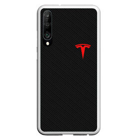 Чехол для Honor P30 с принтом TESLA в Тюмени, Силикон | Область печати: задняя сторона чехла, без боковых панелей | brand | car | carbon | elon mask | tesla | авто | бренд | илон | илон маск | карбон | маск | машина | текстура | тесла | электрокар