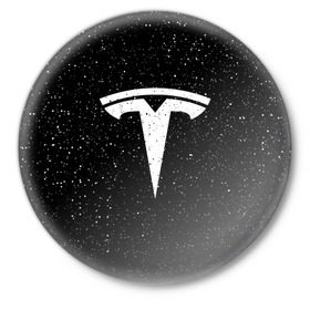 Значок с принтом TESLA SPACE в Тюмени,  металл | круглая форма, металлическая застежка в виде булавки | brand | car | elon mask | space | tesla | авто | бренд | илон | илон маск | космос | маск | машина | тесла | тесла в космосе | электрокар