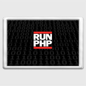 Магнит 45*70 с принтом Run PHP в Тюмени, Пластик | Размер: 78*52 мм; Размер печати: 70*45 | Тематика изображения на принте: admin | administrator | calm | code | coder | coding | dmc | engineer | job | keep | php | programmer | run | администратор | айти | инженер | код | кодинг | программа | программист | профессия | сисадмин