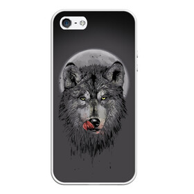 Чехол для iPhone 5/5S матовый с принтом Волк Облизывается в Тюмени, Силикон | Область печати: задняя сторона чехла, без боковых панелей | forest | grey | moon | werewolf | werewolfs | white | wolf | wolfs | белый | волк | волки | волчата | волченок | волчица | волчицы | лес | луна | оборотень | оборотни | серый | язык