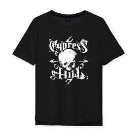 Мужская футболка хлопок Oversize с принтом Cypress Hill в Тюмени, 100% хлопок | свободный крой, круглый ворот, “спинка” длиннее передней части | cypress hill | hip hop | music | rap | музыка | рэп | хип хоп | череп