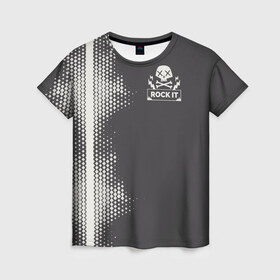 Женская футболка 3D с принтом I Love Rock в Тюмени, 100% полиэфир ( синтетическое хлопкоподобное полотно) | прямой крой, круглый вырез горловины, длина до линии бедер | гранж | музыка | нео | пост | постпанк | ривайвл | рок | хард | я люблю