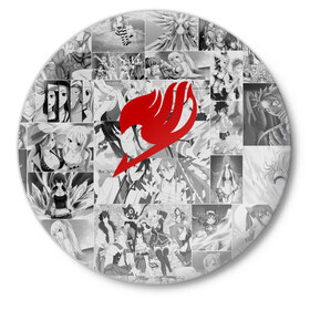 Значок с принтом Fairy Tail в Тюмени,  металл | круглая форма, металлическая застежка в виде булавки | anime | fairy tail | аниме | сёнэн | хвост феи