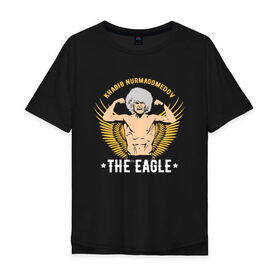 Мужская футболка хлопок Oversize с принтом Khabib the eagle в Тюмени, 100% хлопок | свободный крой, круглый ворот, “спинка” длиннее передней части | conor mcgregor | khabib nurmagomedov | ufc | ufc229 | конор макгрегор | хабиб | хабиб нурмагомедов