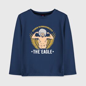 Детский лонгслив хлопок с принтом Khabib the eagle в Тюмени, 100% хлопок | круглый вырез горловины, полуприлегающий силуэт, длина до линии бедер | conor mcgregor | khabib nurmagomedov | ufc | ufc229 | конор макгрегор | хабиб | хабиб нурмагомедов