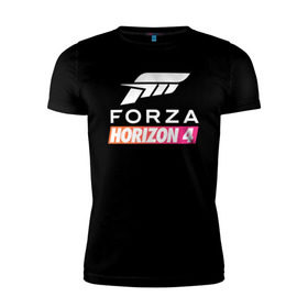 Мужская футболка премиум с принтом Forza Horizon 4 в Тюмени, 92% хлопок, 8% лайкра | приталенный силуэт, круглый вырез ворота, длина до линии бедра, короткий рукав | Тематика изображения на принте: auto | car | forza | game | horizon | mclaren | motorsport | race | авто | гонки | игра | машина
