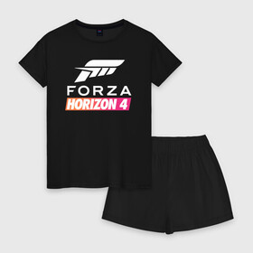 Женская пижама с шортиками хлопок с принтом Forza Horizon 4 в Тюмени, 100% хлопок | футболка прямого кроя, шорты свободные с широкой мягкой резинкой | auto | car | forza | game | horizon | mclaren | motorsport | race | авто | гонки | игра | машина