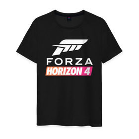 Мужская футболка хлопок с принтом Forza Horizon 4 в Тюмени, 100% хлопок | прямой крой, круглый вырез горловины, длина до линии бедер, слегка спущенное плечо. | auto | car | forza | game | horizon | mclaren | motorsport | race | авто | гонки | игра | машина