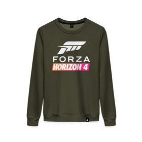 Женский свитшот хлопок с принтом Forza Horizon 4 в Тюмени, 100% хлопок | прямой крой, круглый вырез, на манжетах и по низу широкая трикотажная резинка  | auto | car | forza | game | horizon | mclaren | motorsport | race | авто | гонки | игра | машина