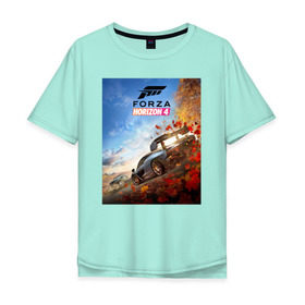 Мужская футболка хлопок Oversize с принтом Forza Horizon 4 в Тюмени, 100% хлопок | свободный крой, круглый ворот, “спинка” длиннее передней части | auto | car | forza | game | horizon | mclaren | motorsport | race | авто | гонки | игра | машина