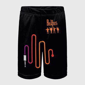 Детские спортивные шорты 3D с принтом The Beatles в Тюмени,  100% полиэстер
 | пояс оформлен широкой мягкой резинкой, ткань тянется
 | битлз | британская | группа | джон леннон | джордж харрисон | ливерпуль | пол маккартни | ринго старр | рок
