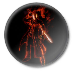 Значок с принтом Devil May Cry (Dante) в Тюмени,  металл | круглая форма, металлическая застежка в виде булавки | dante | devil may cry | dmc | игры