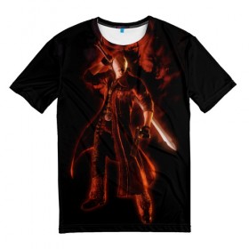 Мужская футболка 3D с принтом Devil May Cry (Dante) в Тюмени, 100% полиэфир | прямой крой, круглый вырез горловины, длина до линии бедер | dante | devil may cry | dmc | игры