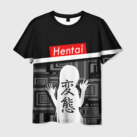 Мужская футболка 3D с принтом Hentai в Тюмени, 100% полиэфир | прямой крой, круглый вырез горловины, длина до линии бедер | Тематика изображения на принте: ahegao | kawai | kowai | oppai | otaku | senpai | sugoi | waifu | yandere | ахегао | ковай | отаку | сенпай | яндере