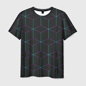 Мужская футболка 3D с принтом 3D ромб в Тюмени, 100% полиэфир | прямой крой, круглый вырез горловины, длина до линии бедер | геометрия | голограмма | квадрат | ромб