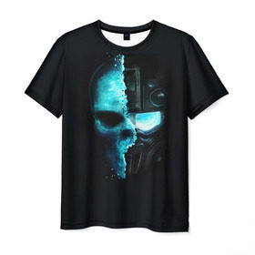 Мужская футболка 3D с принтом Tom Clancy’s Ghost Recon в Тюмени, 100% полиэфир | прямой крой, круглый вырез горловины, длина до линии бедер | Тематика изображения на принте: wildlands | маска | призраки | череп | шлем | шутер