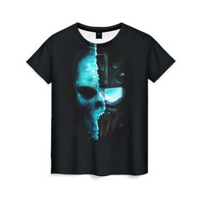 Женская футболка 3D с принтом Tom Clancy’s Ghost Recon в Тюмени, 100% полиэфир ( синтетическое хлопкоподобное полотно) | прямой крой, круглый вырез горловины, длина до линии бедер | wildlands | маска | призраки | череп | шлем | шутер