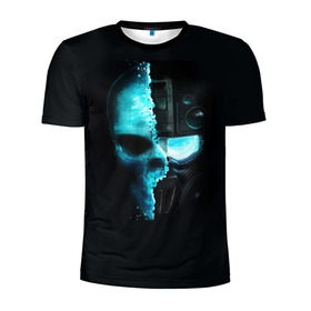 Мужская футболка 3D спортивная с принтом Tom Clancy’s Ghost Recon в Тюмени, 100% полиэстер с улучшенными характеристиками | приталенный силуэт, круглая горловина, широкие плечи, сужается к линии бедра | wildlands | маска | призраки | череп | шлем | шутер