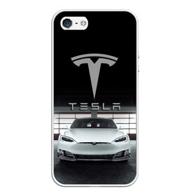 Чехол для iPhone 5/5S матовый с принтом TESLA в Тюмени, Силикон | Область печати: задняя сторона чехла, без боковых панелей | car | elon | motors | musk | tesla | авто | автомобиль | илон | кар | лого | маск | моторс | тесла | тэсла