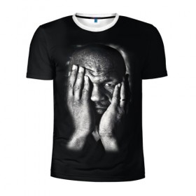 Мужская футболка 3D спортивная с принтом Майк Тайсон в Тюмени, 100% полиэстер с улучшенными характеристиками | приталенный силуэт, круглая горловина, широкие плечи, сужается к линии бедра | бокс | боксер | знаменитости | спорт | стиль | тайсон | тренд