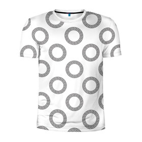 Мужская футболка 3D спортивная с принтом Греческий орнамент в Тюмени, 100% полиэстер с улучшенными характеристиками | приталенный силуэт, круглая горловина, широкие плечи, сужается к линии бедра | Тематика изображения на принте: 