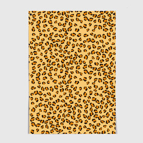 Постер с принтом Окрас леопарда в Тюмени, 100% бумага
 | бумага, плотность 150 мг. Матовая, но за счет высокого коэффициента гладкости имеет небольшой блеск и дает на свету блики, но в отличии от глянцевой бумаги не покрыта лаком | 