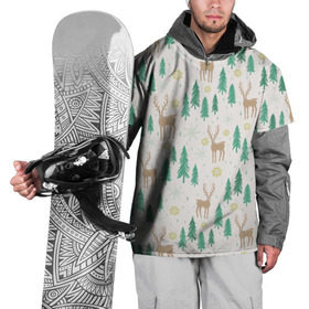 Накидка на куртку 3D с принтом Олени pattern новогодний в Тюмени, 100% полиэстер |  | Тематика изображения на принте: new year | snow | ёлка | зима | каникулы | новогодний паттерн | новый год | праздник | рождество | снег | снежинки