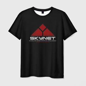 Мужская футболка 3D с принтом SKYNET в Тюмени, 100% полиэфир | прямой крой, круглый вырез горловины, длина до линии бедер | ai | terminator | арни | арнольд шварценеггер | ии | искусственный интеллект | киборг | культовое кино | скайнет | терминатор | шварц
