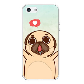 Чехол для iPhone 5/5S матовый с принтом Puglie Pug Like в Тюмени, Силикон | Область печати: задняя сторона чехла, без боковых панелей | anime | dog | аниме | лайк | мопс | мопсик