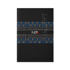 Обложка для паспорта матовая кожа с принтом N7 Вязаный в Тюмени, натуральная матовая кожа | размер 19,3 х 13,7 см; прозрачные пластиковые крепления | вязка | зима | новый год | свитер | теплый
