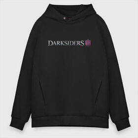 Мужское худи Oversize хлопок с принтом Darksiders 3 в Тюмени, френч-терри — 70% хлопок, 30% полиэстер. Мягкий теплый начес внутри —100% хлопок | боковые карманы, эластичные манжеты и нижняя кромка, капюшон на магнитной кнопке | 3 | darkside | darksider | darksiders | апокалипсиса | всадники | даркайдерс | дарксайд | дарксайдер | лого | логотип | ярость