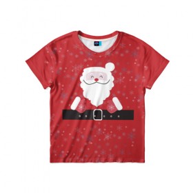 Детская футболка 3D с принтом Дедушка мороз - Новый год в Тюмени, 100% гипоаллергенный полиэфир | прямой крой, круглый вырез горловины, длина до линии бедер, чуть спущенное плечо, ткань немного тянется | Тематика изображения на принте: 