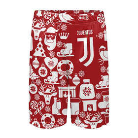Детские спортивные шорты 3D с принтом Juventus Новогодний в Тюмени,  100% полиэстер
 | пояс оформлен широкой мягкой резинкой, ткань тянется
 | club | football | juventus | белый | италия | клуб | форма | черный | ювентус