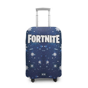 Чехол для чемодана 3D с принтом Fortnite Новогодний в Тюмени, 86% полиэфир, 14% спандекс | двустороннее нанесение принта, прорези для ручек и колес | 