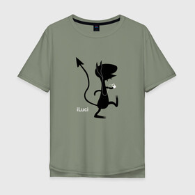 Мужская футболка хлопок Oversize с принтом Disenchantment. iLuci в Тюмени, 100% хлопок | свободный крой, круглый ворот, “спинка” длиннее передней части | luci | simpsons | демон | люси | люци | люций | разочарование | симпсоны