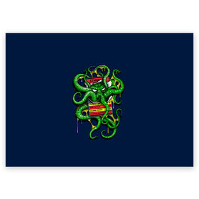 Поздравительная открытка с принтом Ктулху в Тюмени, 100% бумага | плотность бумаги 280 г/м2, матовая, на обратной стороне линовка и место для марки
 | Тематика изображения на принте: call | cthulhu | howard | kraken | lovecraft | octopus | tentacles | говард | зов | кракен | ктулху | лавкрафт | осьминог | щупальца