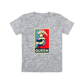 Детская футболка хлопок с принтом Bowsette. Queen в Тюмени, 100% хлопок | круглый вырез горловины, полуприлегающий силуэт, длина до линии бедер | 