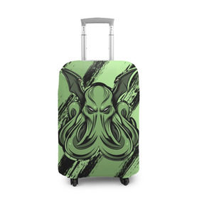 Чехол для чемодана 3D с принтом Ктулху в Тюмени, 86% полиэфир, 14% спандекс | двустороннее нанесение принта, прорези для ручек и колес | cthulhu | божество | кракен | лавкрафт | миф | монстр | океан | чудовище