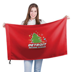 Флаг 3D с принтом Detroit become human в Тюмени, 100% полиэстер | плотность ткани — 95 г/м2, размер — 67 х 109 см. Принт наносится с одной стороны | 