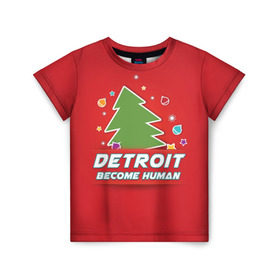 Детская футболка 3D с принтом Detroit become human в Тюмени, 100% гипоаллергенный полиэфир | прямой крой, круглый вырез горловины, длина до линии бедер, чуть спущенное плечо, ткань немного тянется | 