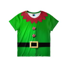 Детская футболка 3D с принтом Костюм эльфа в Тюмени, 100% гипоаллергенный полиэфир | прямой крой, круглый вырез горловины, длина до линии бедер, чуть спущенное плечо, ткань немного тянется | Тематика изображения на принте: детские костюмы | костюм на новый год | праздник | утренник