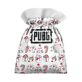 Подарочный 3D мешок с принтом Новогодний PUBG в Тюмени, 100% полиэстер | Размер: 29*39 см | Тематика изображения на принте: battle | chicken | dinner | winner | битва | год | королевская | новый | подарок | снеговик