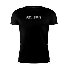 Мужская футболка премиум с принтом SpaceX engineer в Тюмени, 92% хлопок, 8% лайкра | приталенный силуэт, круглый вырез ворота, длина до линии бедра, короткий рукав | elon | mars | musk | reeve | spascex | астронавт | илон | инженер | космос | маск | ракета
