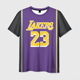 Мужская футболка 3D с принтом James LA Lakers 2019 в Тюмени, 100% полиэфир | прямой крой, круглый вырез горловины, длина до линии бедер | angeles | james | lakers | lebron | los | nba | usa | анджелес | джеймс | леброн | лейкерс | лос | нба | сша
