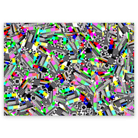 Поздравительная открытка с принтом Экран профилактики в Тюмени, 100% бумага | плотность бумаги 280 г/м2, матовая, на обратной стороне линовка и место для марки
 | абстракция | геометрия | настройка | паттрен | писк | профилактика | сигнал | таблица | телевидение | телевизор | цвет