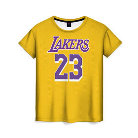 Женская футболка 3D с принтом James 18-19 LA Lakers home в Тюмени, 100% полиэфир ( синтетическое хлопкоподобное полотно) | прямой крой, круглый вырез горловины, длина до линии бедер | angeles | james | lakers | lebron | los | nba | usa | анджелес | джеймс | леброн | лейкерс | лос | нба | сша