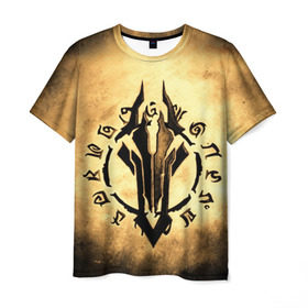 Мужская футболка 3D с принтом Darksiders LOGO в Тюмени, 100% полиэфир | прямой крой, круглый вырез горловины, длина до линии бедер | playstation | иероглифы | логотип | эмблема. знак | ярость