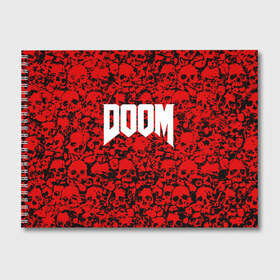 Альбом для рисования с принтом DOOM в Тюмени, 100% бумага
 | матовая бумага, плотность 200 мг. | devil | doom | hell | mark of the doom slayer | slayer | ад | гарнил | дум | знаки | иероглифы | компьютерные игры 2019 | преисподняя | символ | солдат