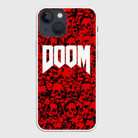 Чехол для iPhone 13 mini с принтом DOOM в Тюмени,  |  | devil | doom | hell | mark of the doom slayer | slayer | ад | гарнил | дум | знаки | иероглифы | компьютерные игры 2019 | преисподняя | символ | солдат